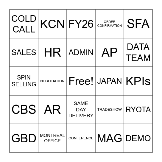 Keyence BINGO FY26 Kick Off Bingo Card