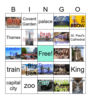 LONDON Bingo Card