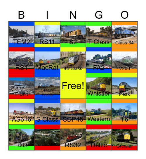CSX and other Diesel Powered Engines that I would like to record with Carmen one day Bingo Card