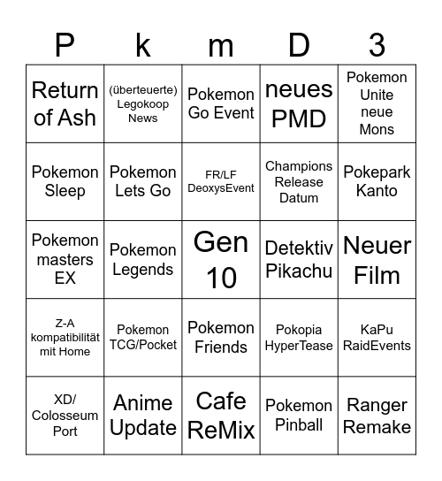 PokeDay 30th Bingo Card