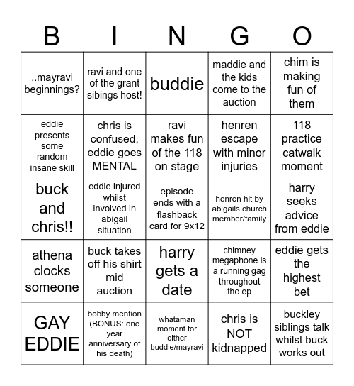 9x11 !!! Bingo Card