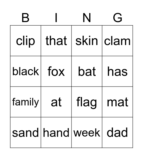 Sound waves Spelling Bingo Card