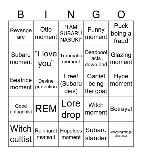 PEAKZERO Bingo Card