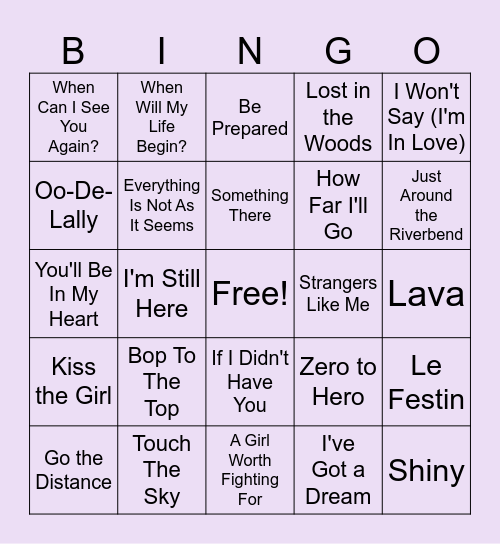 B i b b i d i   B o b b i d i   B i n g o Bingo Card