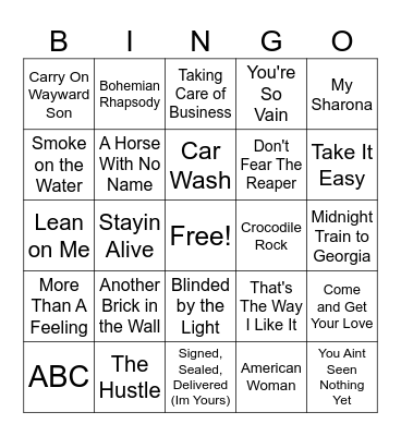 Boogie Woogie - 70 Bingo Card