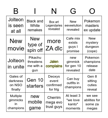 Pokemon Day Bingo 2026 Bingo Card