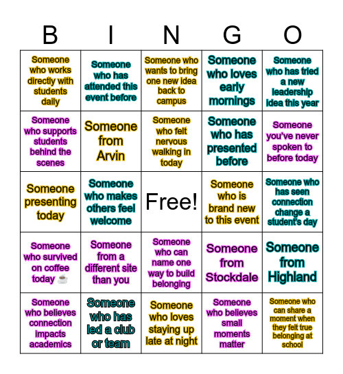 CONNECTION QUEST Bingo Card