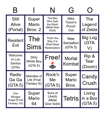 MUSIC BINGO at The Ann Arbor Eagles! Video Game Themes and Licensed Tracks!  🎮👾 Bingo Card