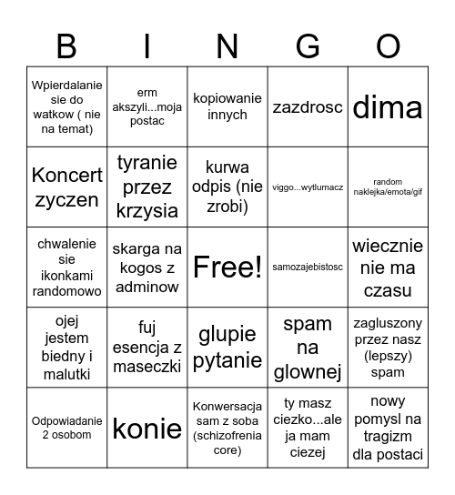 Salem Bingo Card