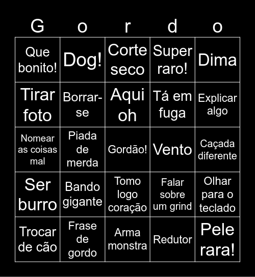 Gordão borrego Bingo Card