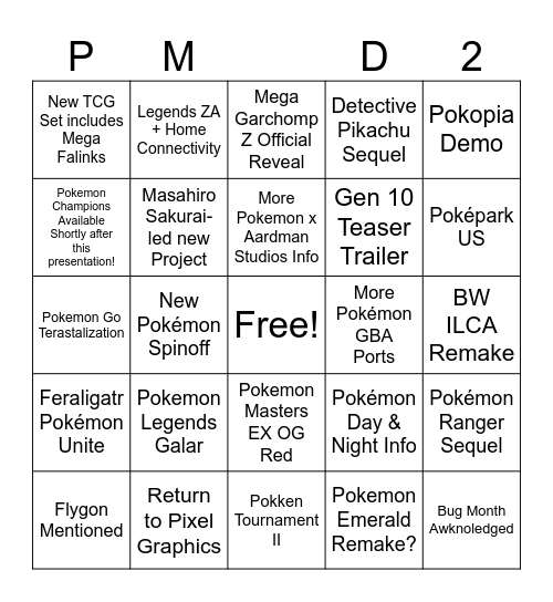 Phil's Pokemon Day 2026 BINGO Card