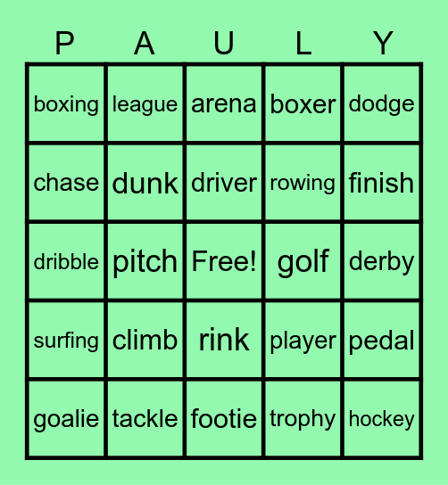 PAULY Bingo Card