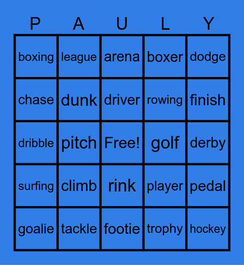 Winning Board Bingo Card