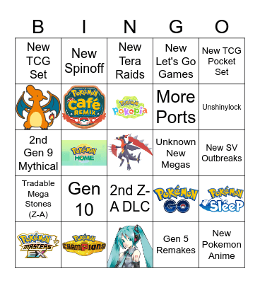 Pokemon 30 Bingo Card
