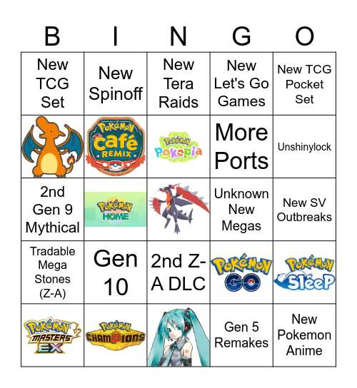 Pokemon 30 Bingo Card