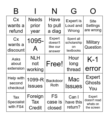 Turbotastic Bingo Card