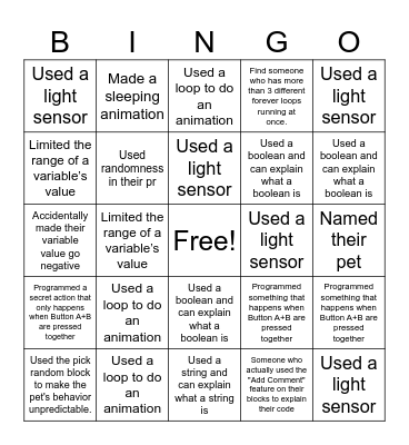 Pet Simulator Bingo Card