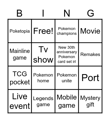 Poke bingo Card