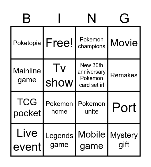 Poke bingo Card