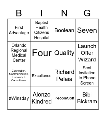 TA Bingo Card