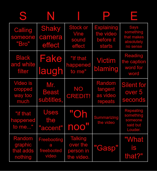 sssniperwolf bbbingo Card