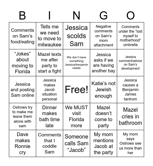 Triple Shoveled Bingo Card