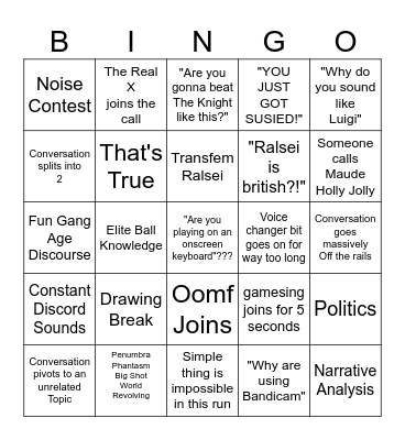 DELTARUNE ON SCREEN KEYBOARD % Bingo Card