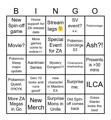 Pokemon Day! Bingo Card