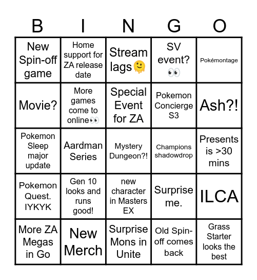 Pokemon Day! Bingo Card