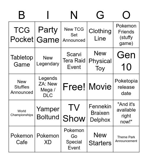 Kirk's Poke-Bingo Card