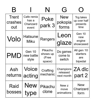 Pokemon 30th bingo Card