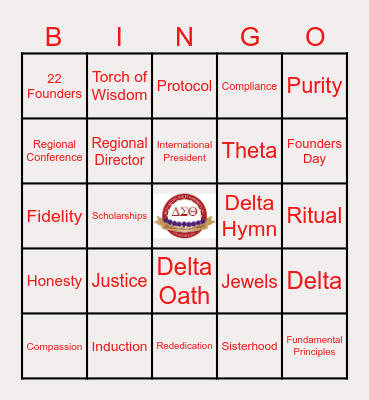 GAC Sisterhood Month Bingo Card