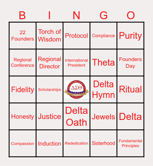 GAC Sisterhood Month Bingo Card