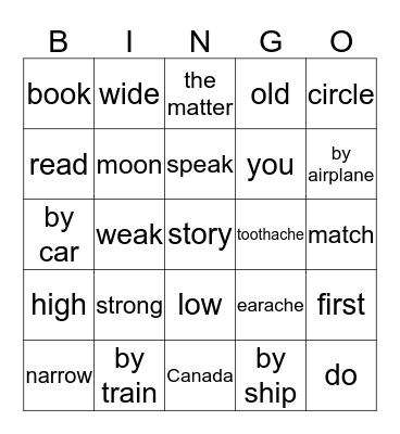MFS6 U1,2,3 Bingo Card