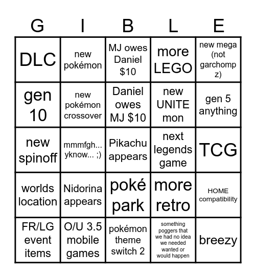 Pokémon Day 2026 Bingo Card