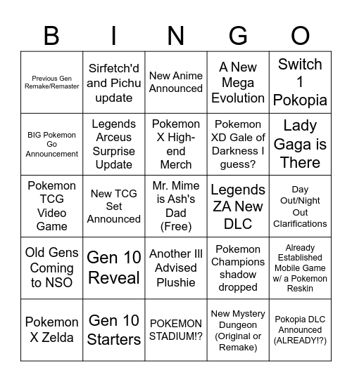 PokeBingo 2026 Bingo Card