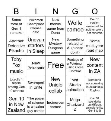 PokéPresents Bingo Card