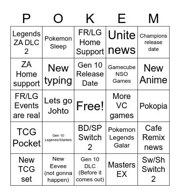 Pokemon Day 2026 Bingo Card