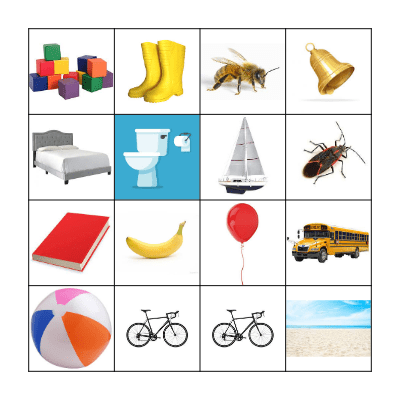 Letter B Bingo Card