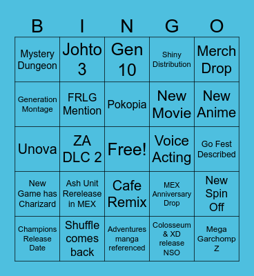 Pokemon Day 2026 Bingo Card