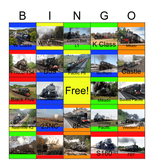 Santa Fe and other steam powered engines that I would like to record with Carmen one day Bingo Card