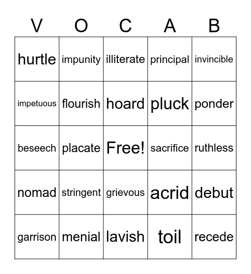 WW book 7 -- L. 5 - 8 (misc.);  L. 9 (all) Bingo Card