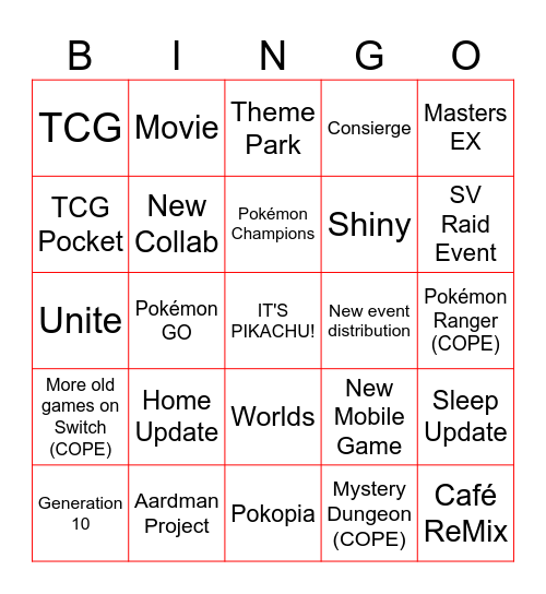 CasualCraft Pokémon Day Bingo 2026 Bingo Card