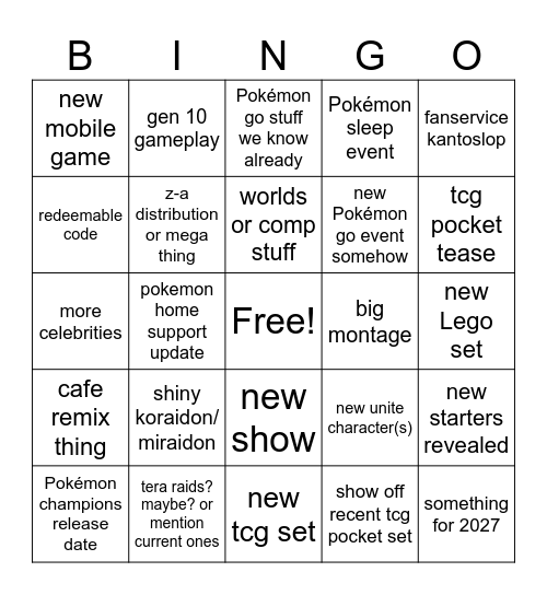 maivs pokemon day bingo! Bingo Card