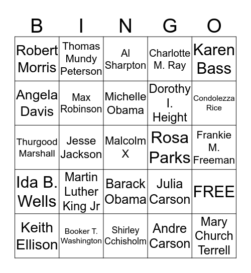 Who's That  Bingo Card