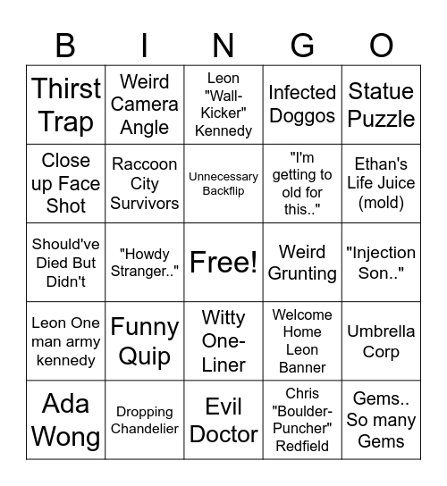 Requiem Bingo Card