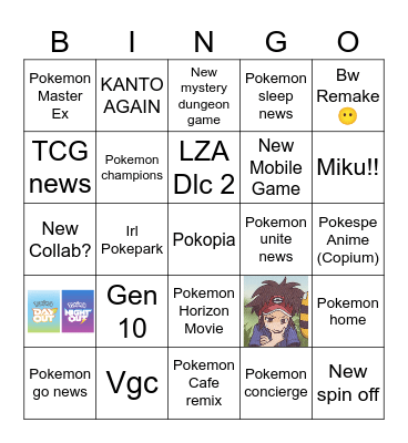 Pokemon presents bingo Card