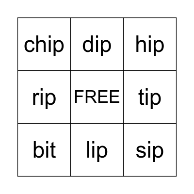 “ip” Family - BINGO Card