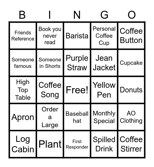 COFFEE CRAWL 2026 Bingo Card