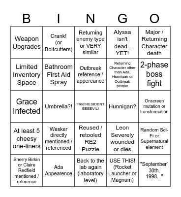 RE 9 : Requiem for a BINGO Card